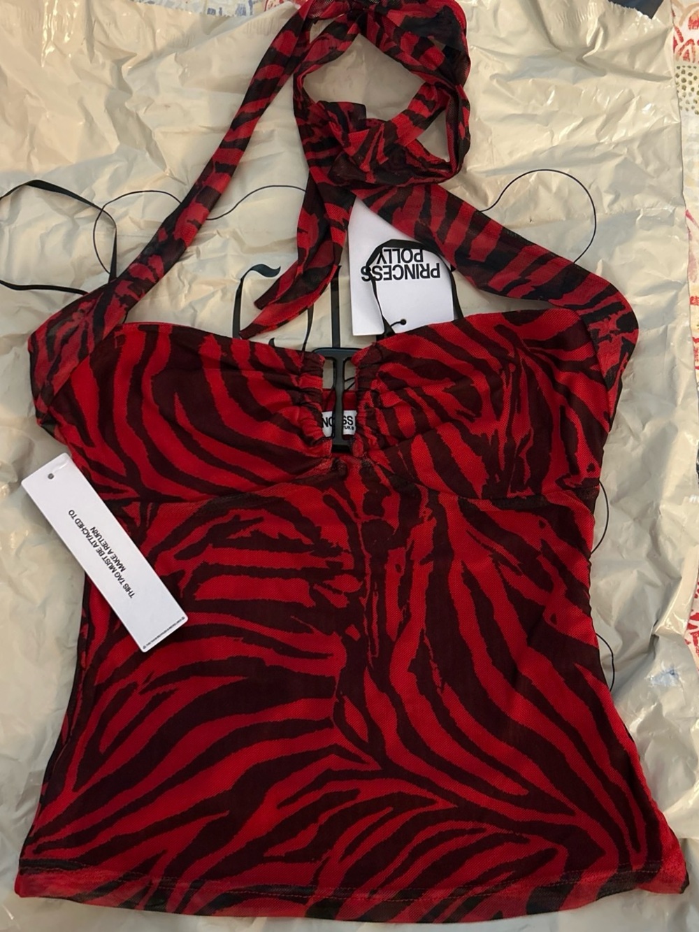 PRINCESS POLLY Obsession
Cielo Mesh Halter Top Red
Zebra